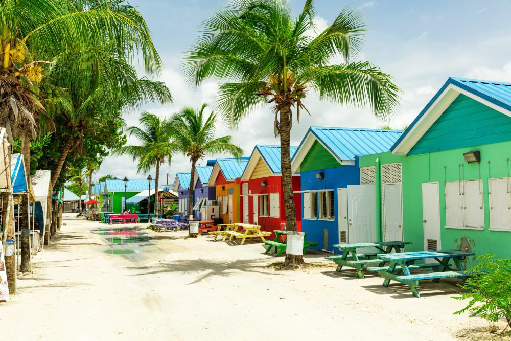 Colourful houses on the tropical island of Barbados