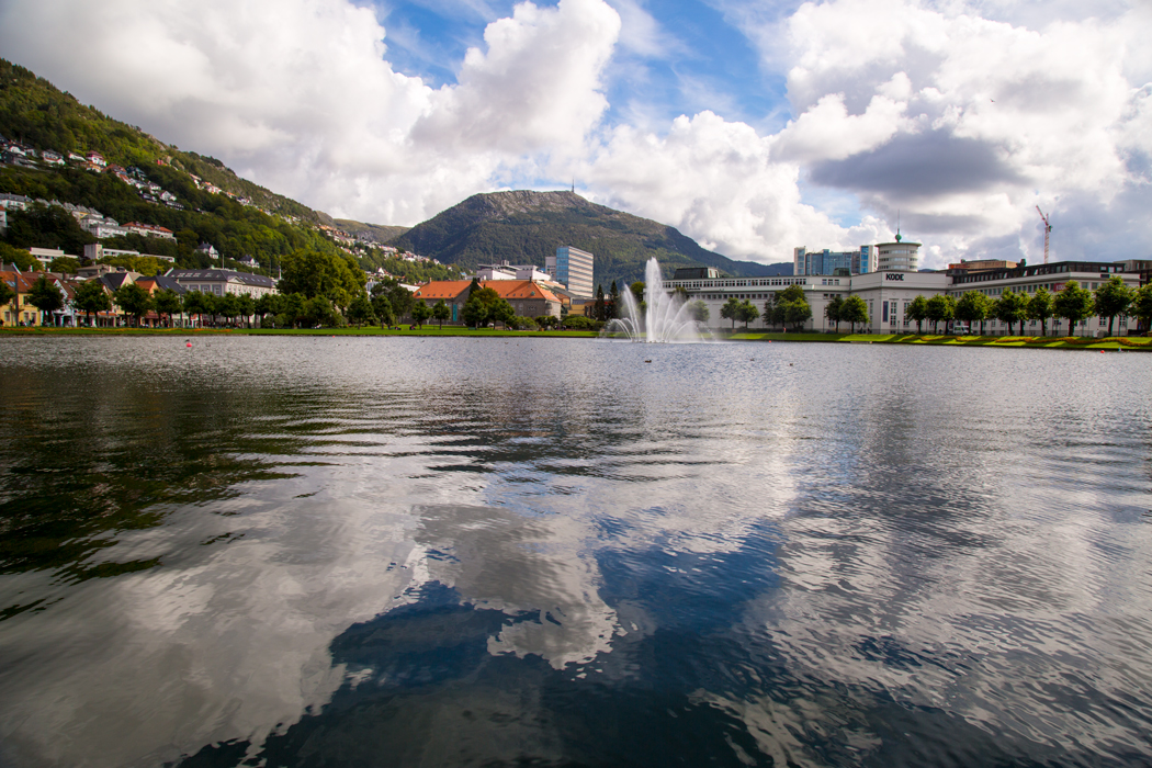 Kode 4 museum from across Lille Lungegårdsvann, Bergen