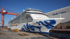Marella Voyager cruise ship in drydock at Navantia shipyard Cádiz Spain for maintenance and refit in November 2025 enhancing sustainability and passenger experience