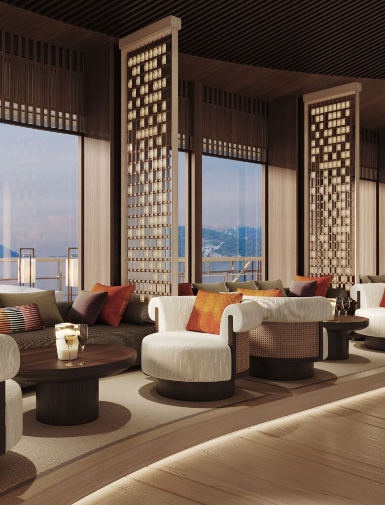Amangati yacht interior lounge club area
