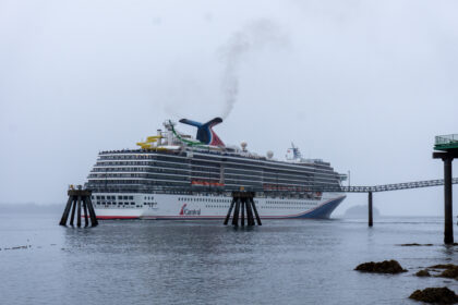 Carnival Spirit cruise ship delayed by fog while approaching Mobile Cruise Terminal