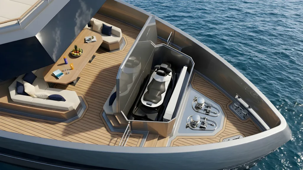 Hoia100 explorer yacht aft deck seating area
