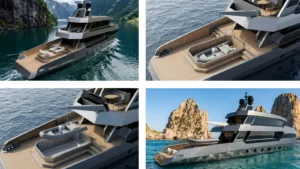 Aerial view of Hoia100 explorer yacht concept