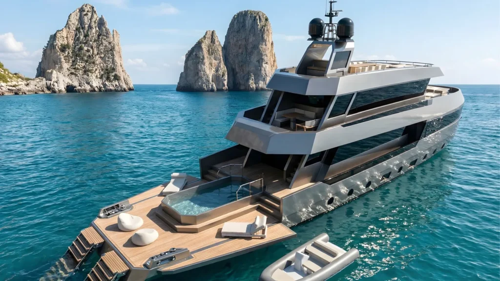 Hoia100 explorer yacht concept cruising in open waters
