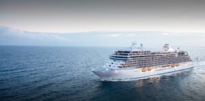 Seven Seas Splendor cruise ship sailing off the coast of Brazil