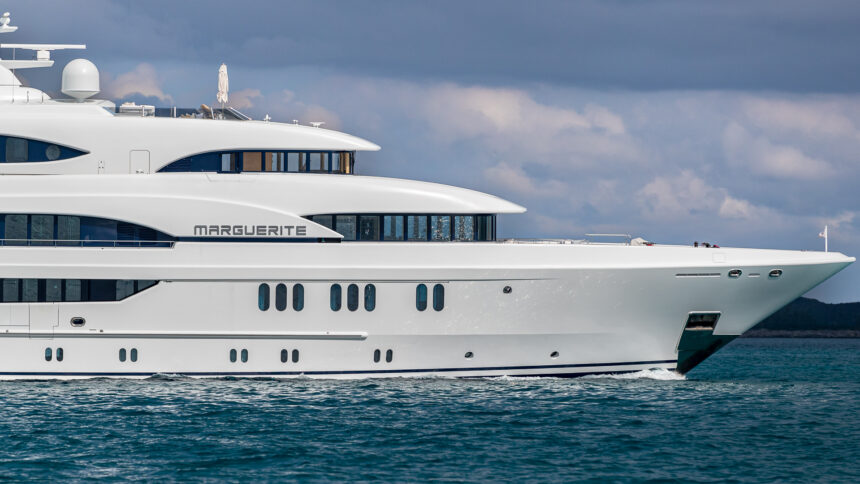 61m Lürssen superyacht Marguerite cruising after sale following major refit