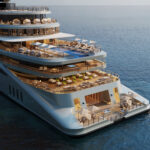 Amangati luxury cruise ship by Aman at Sea sailing in the Mediterranean