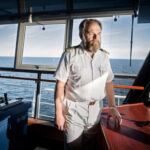 Crystal Captain Birger Vorland on the bridge of Crystal Serenity