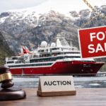 Exploris One expedition cruise ship pictured in icy waters as the vessel is set to be auctioned following financial restructuring