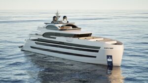Lazzara UHV 160 48m superyacht under construction, featuring ultra-high volume design