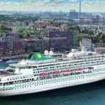 MS Amera cruise ship sailing from Europe at the start of Phoenix Reisen’s 134-night world cruise, featuring extended global itineraries across multiple continents.
