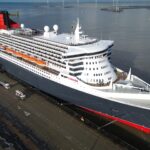 Queen Mary 2 transiting the Panama Canal for the first time during her 2026 World Voyage