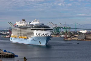 Quantum of the Seas arriving at the Port of Los Angeles after delayed return