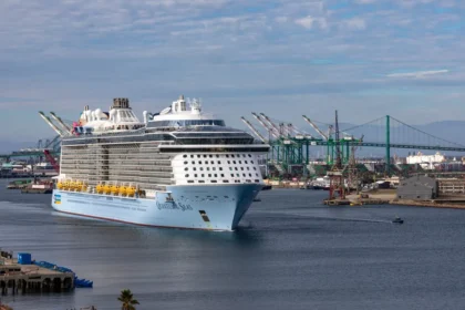 Quantum of the Seas arriving at the Port of Los Angeles after delayed return