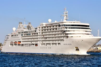 Silversea cruise ship Silver Muse docked in Valletta Malta during weather delay