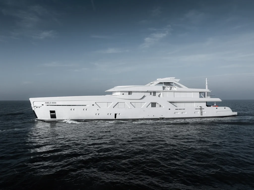 Amels 6009 superyacht launched by Damen Yachting during sea trials phase