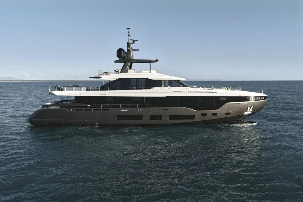 New-build Azimut Grande 36 Metri superyacht under construction in Italy