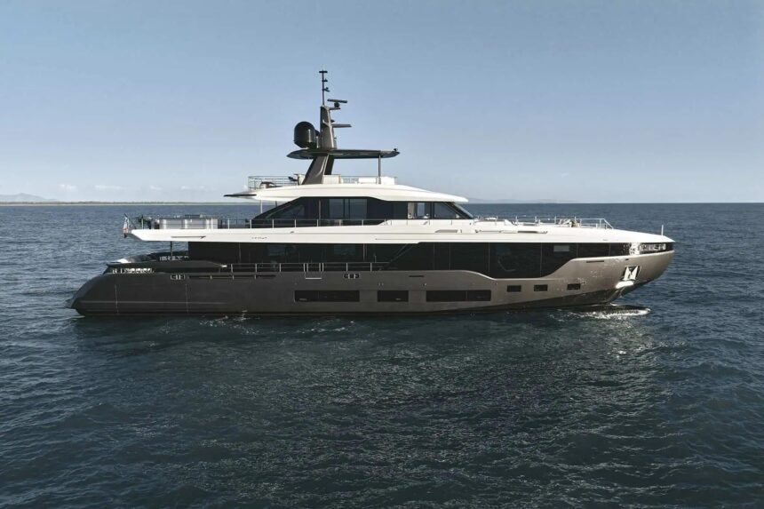 New-build Azimut Grande 36 Metri superyacht under construction in Italy