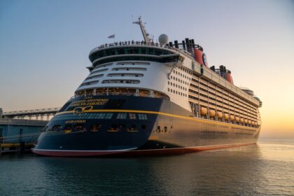 Disney Adventure cruise ship arriving in Los Angeles port