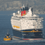 Disney Wonder cruise ship departing Sydney Harbour