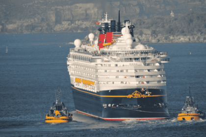 Disney Wonder cruise ship departing Sydney Harbour