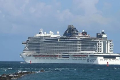 MSC Splendida cruise ship sailing in the Mediterranean Sea