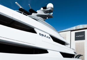 Superyacht Draak following completion of rebuild at Oceanco shipyard