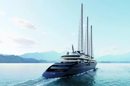 Orient Express luxury cruise ship sailing through the Mediterranean during its 2027 deployment season