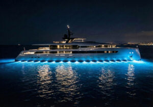 55m superyacht concept ION by ThirtyC featuring vertical bow and modern exterior design